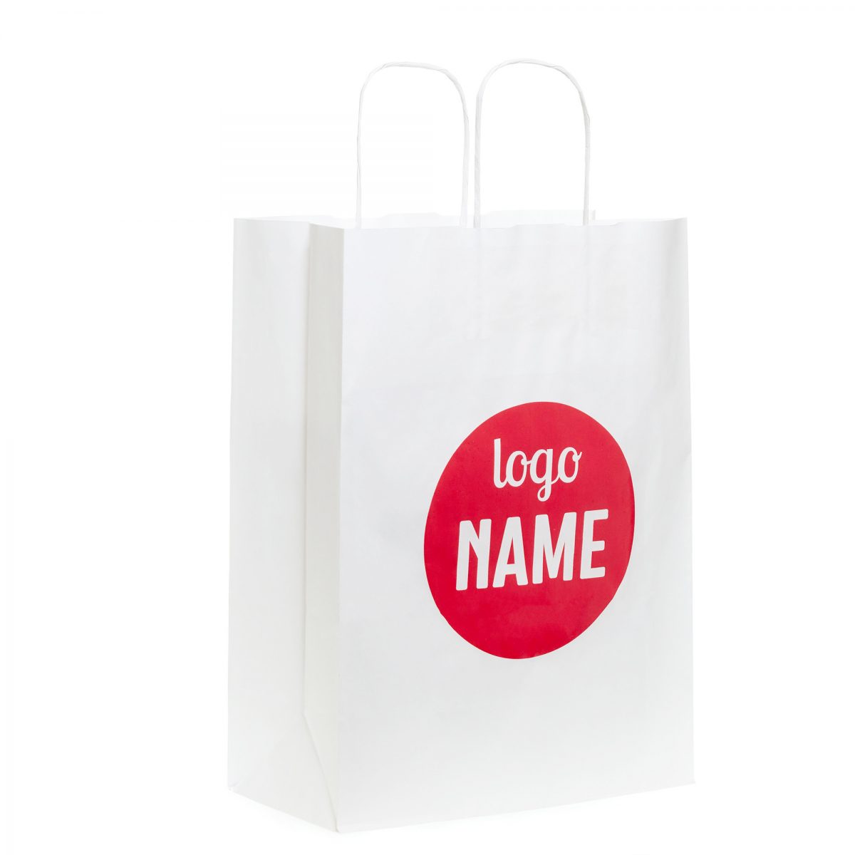 Tas papier bruin middel white